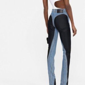 Mugler Color-Block Skinny Jeans